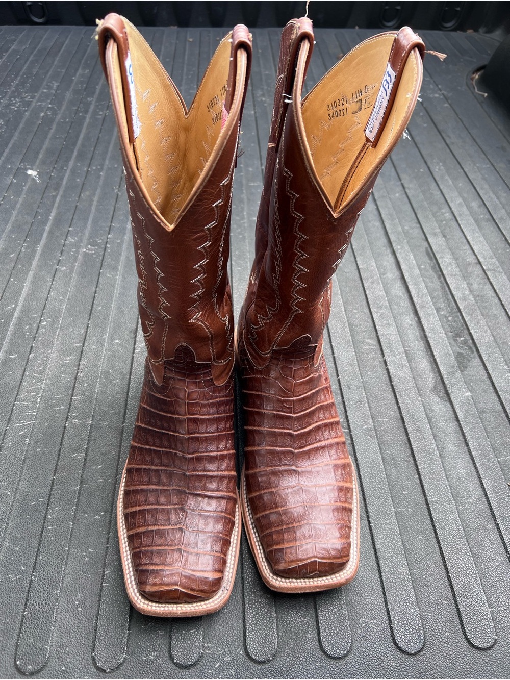 Anderson Bean Brown Caiman Belly Western Cowboy Boots